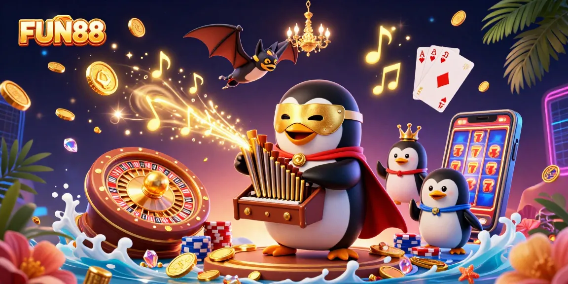 Experience the excitement of FUN88 with vibrant casino games and golden winnings.