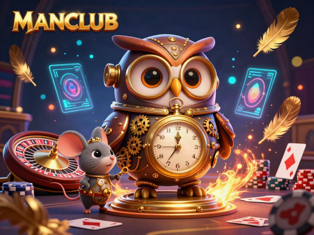 Spin and win with MANCLUB's vibrant casino scene filled with cards, tokens, and energy.