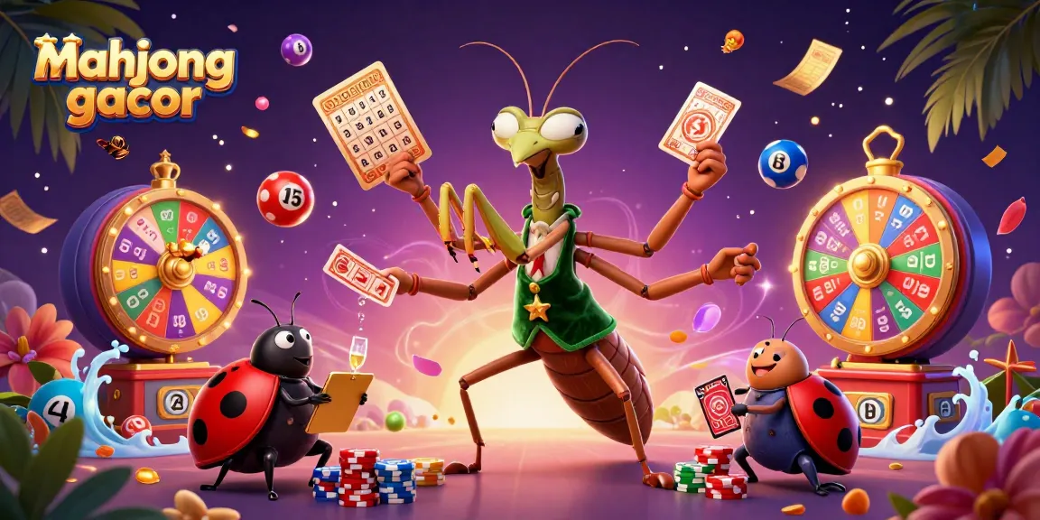 Experience mahjong gacor with enticing characters and colorful casino elements in a vibrant scene.