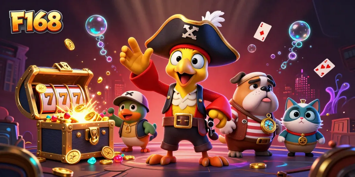 Experience thrilling gameplay at F168 with lively characters and dynamic casino elements.