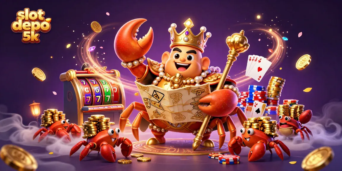 Experience big wins with slot depo 5k as the golden crab emperor guards treasures and lucky slot machines.