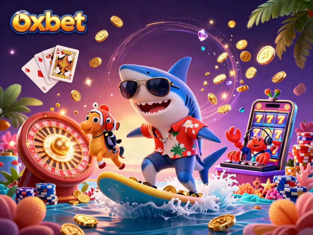 Experience the thrill of winning with OXBET's exciting casino games in a vibrant underwater scene.