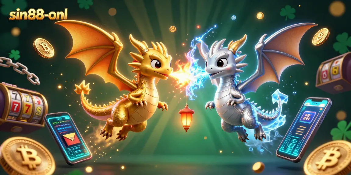 Experience sin88-onl's thrilling cryptocurrency gaming scene with animated dragons and vibrant casino elements.