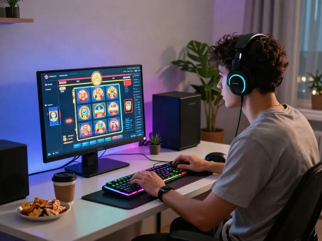 Engaging online gameplay at a credit card casino with vibrant visuals and dynamic lighting.