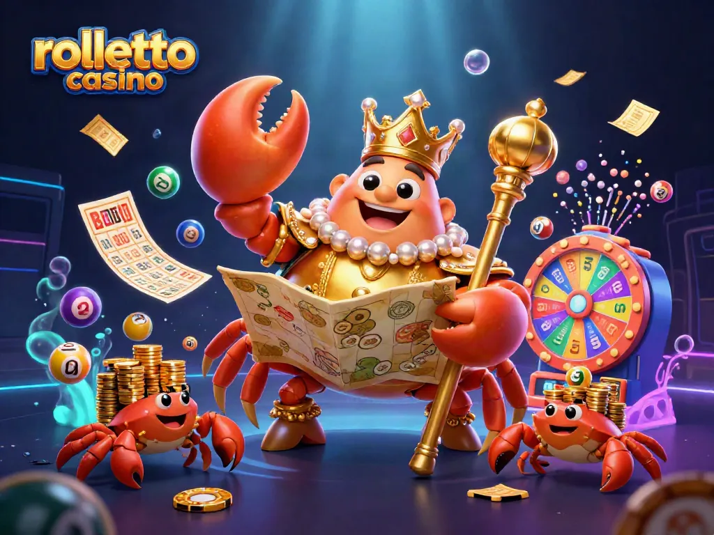 Experience the excitement of rolletto casino with dynamic lottery elements, crab emperor, and vibrant game visuals.