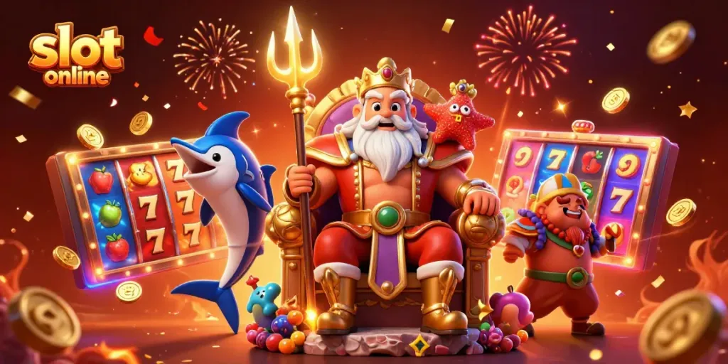 Spin and win with vibrant slot online games showcased in an enchanting casino scene.