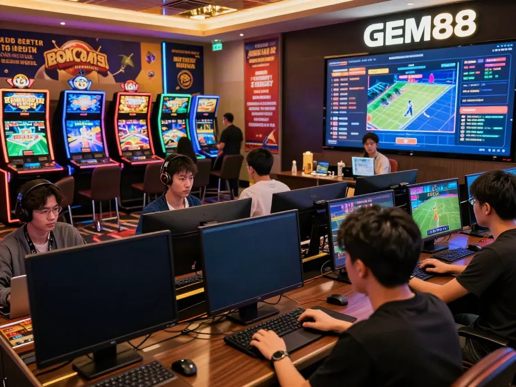 Engaged players enjoying diverse games at GEM88, showcasing an immersive online gaming environment.