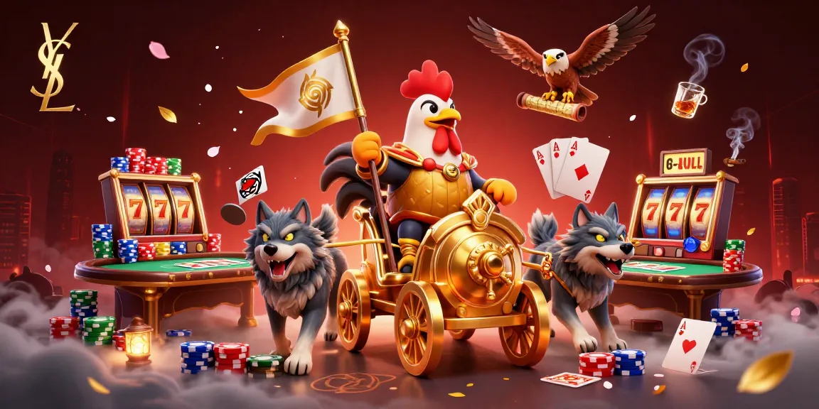 Experience ysl's vibrant casino scene with a 3D warrior and thrilling slot elements.