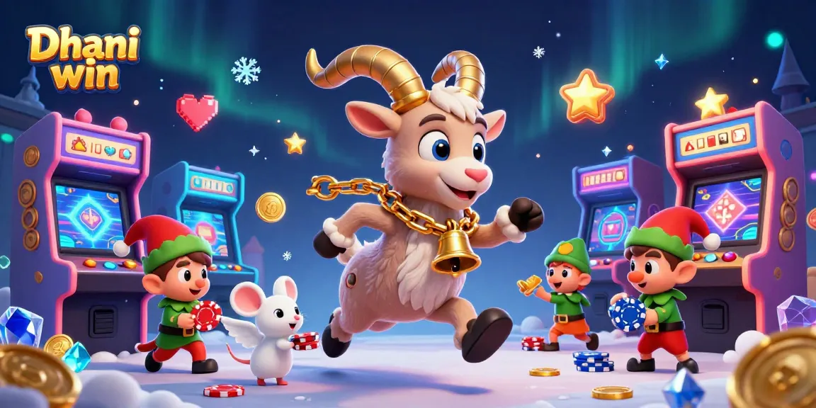 Dhani win highlights fun gameplay with festive characters in a vibrant casino scene.