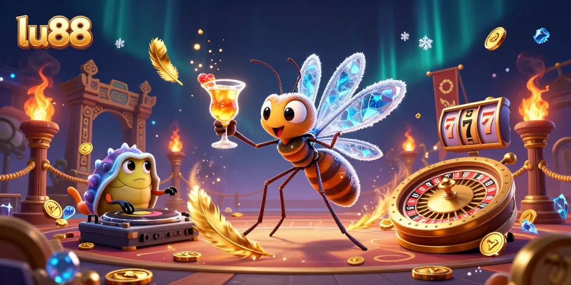 Experience lu88's vibrant casino thrills with animated characters in a dynamic gambling scene.